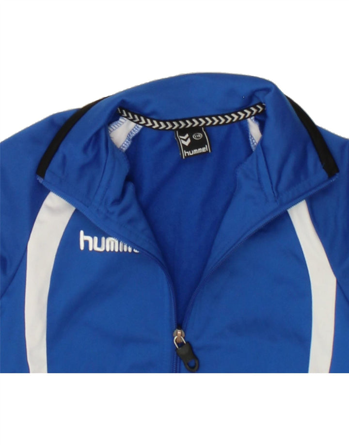 HUMMEL Boys Graphic Tracksuit Top Jacket 5-6 Years Blue Colourblock Vintage Hummel and Second-Hand Hummel from Messina Hembry 
