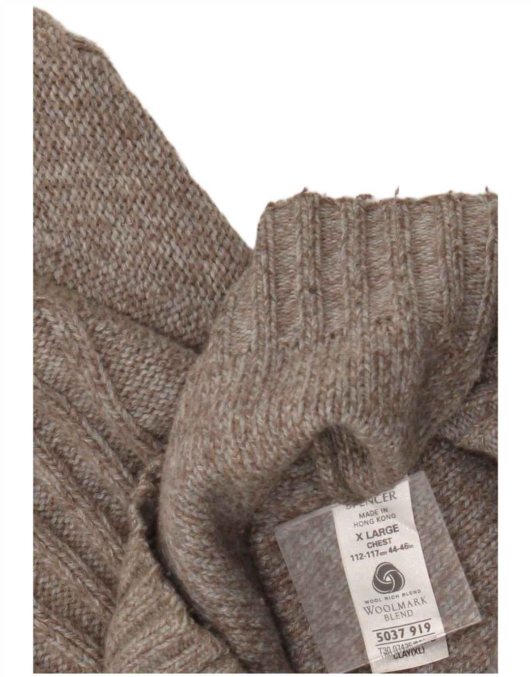 Marks & Spencer Męski sweter rozpinany XL, brązowa wełna