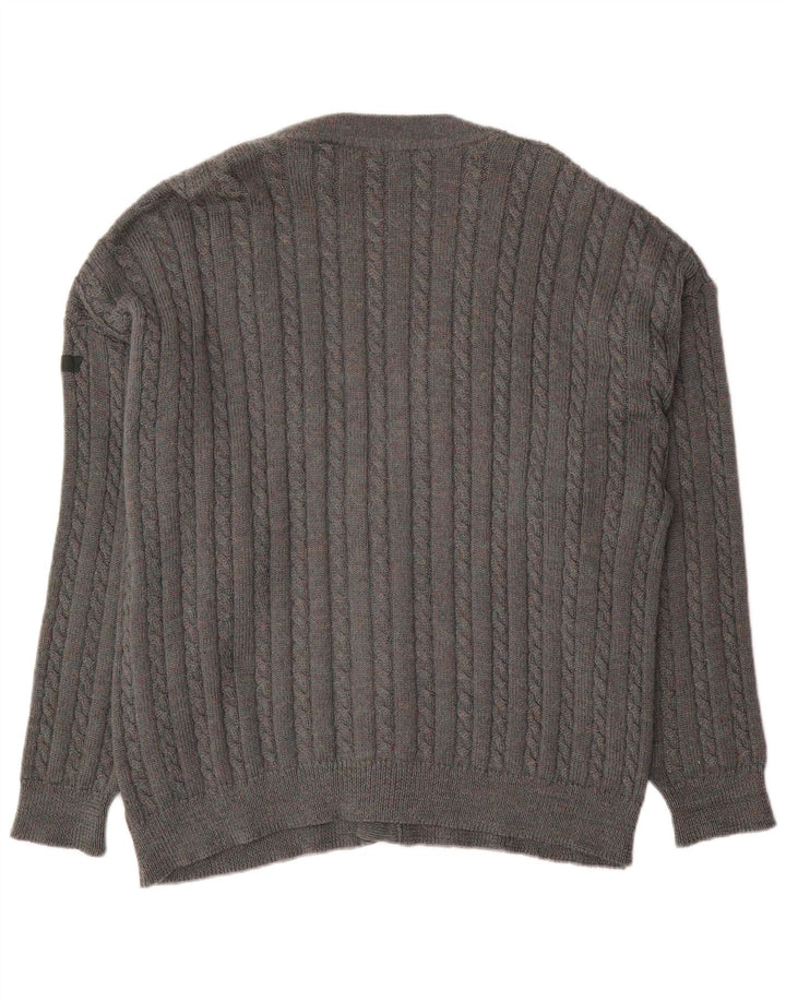 Vintage męski sweter rozpinany XL szary