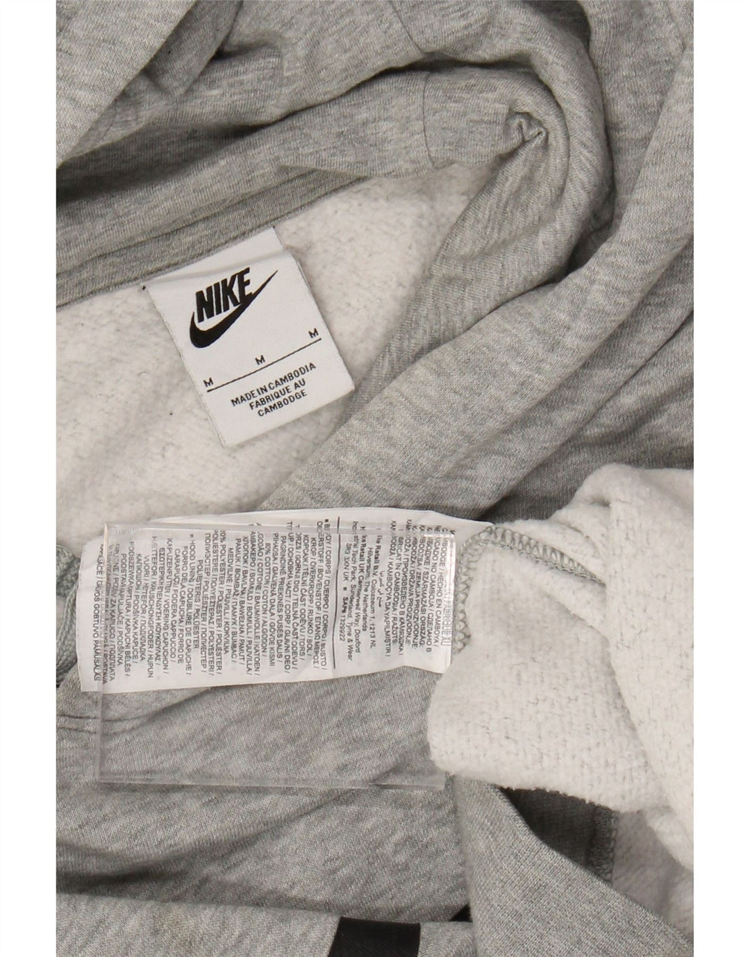 Męski sweter z kapturem Nike z grafiką, średnioszary, bawełniany w cętki