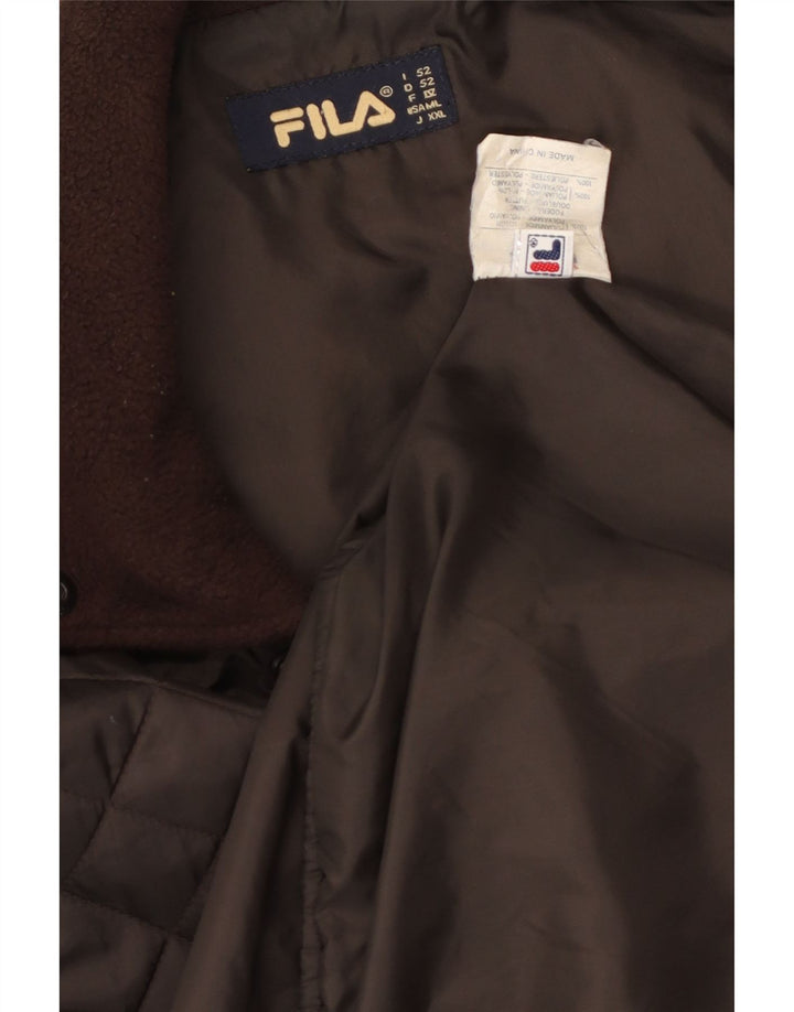 FILA Męska pikowana kurtka IT 52 2XL Brązowy poliamid
