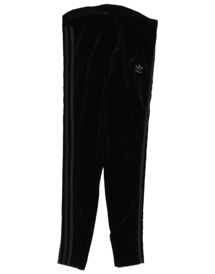 Damskie legginsy Adidas welurowe UK 12, średni czarny poliester