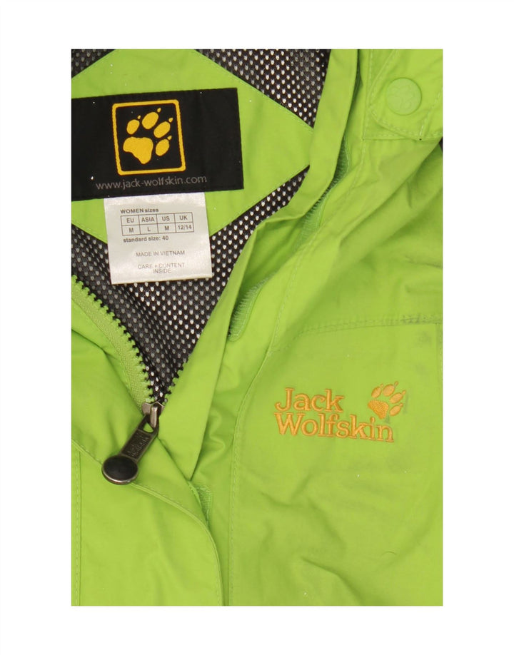 Damska kurtka przeciwdeszczowa Jack Wolfskin z kapturem UK 12/14 w kolorze średniej zieleni