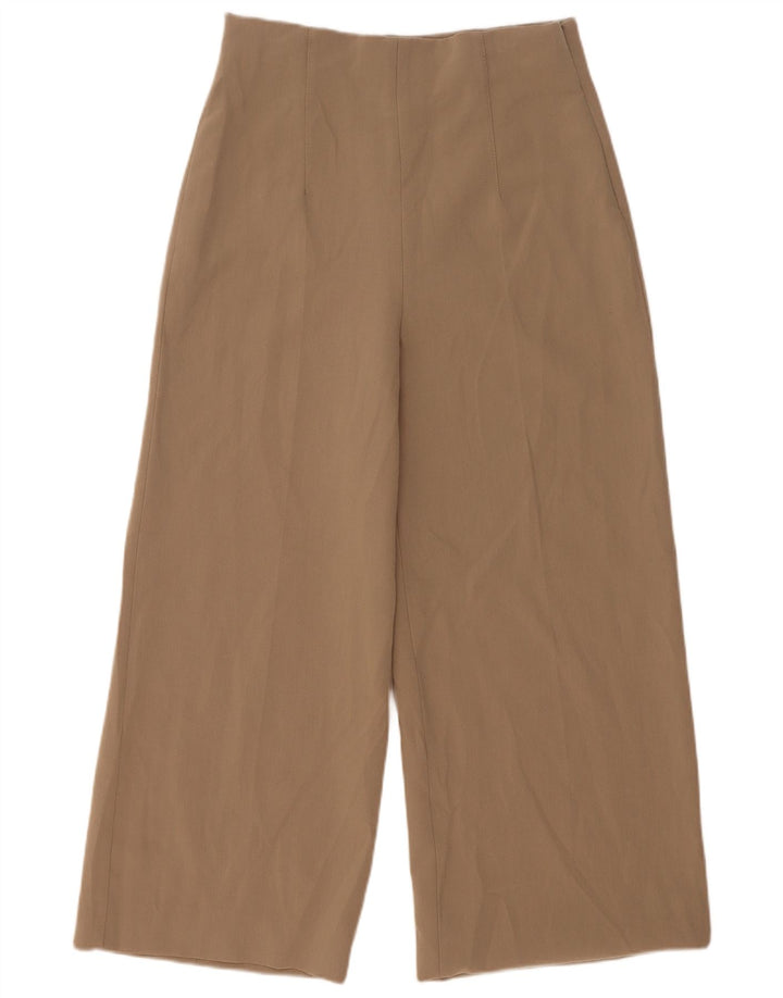 Spodnie damskie Zara z szerokimi nogawkami, średnie W29 L25, beżowe