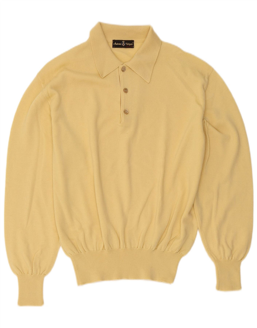 Męski sweter z golfem w stylu vintage, średnia żółta wełna