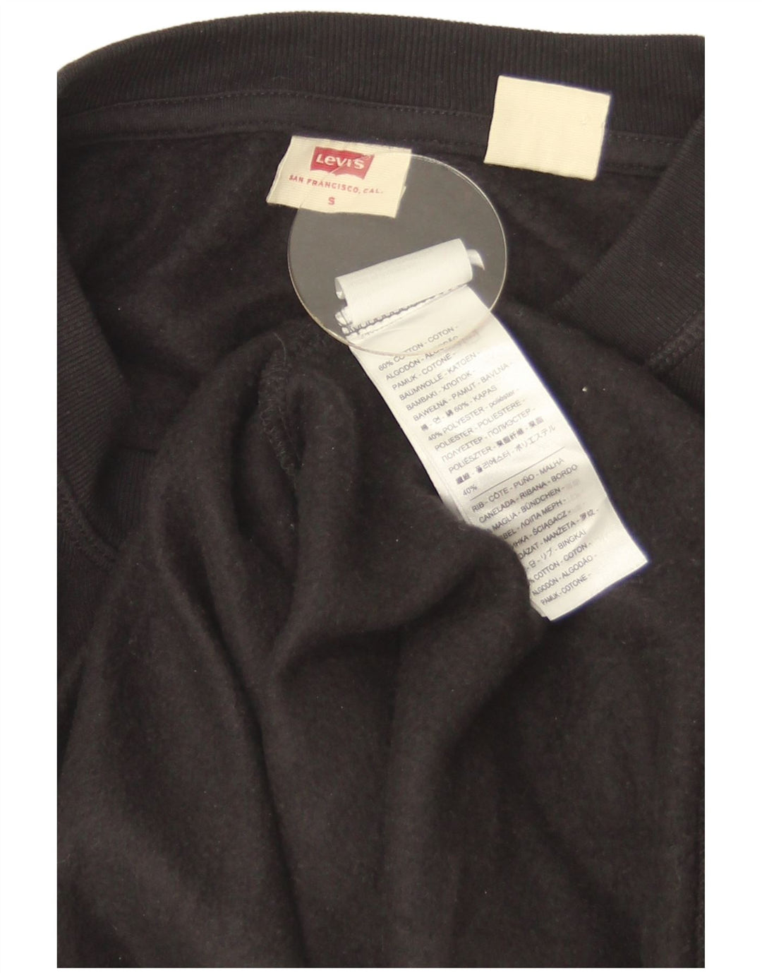 Damski sweter oversize Levi's UK 10, mały, czarny, bawełniany