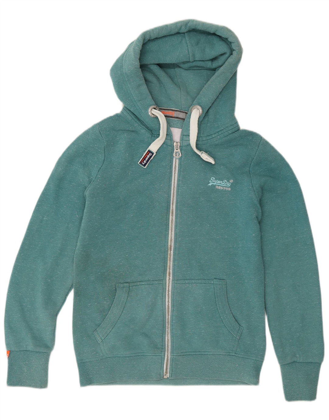 Męski sweter z kapturem i zamkiem Superdry Średniozielony, bawełniany w cętki