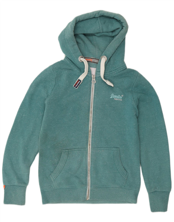 Męski sweter z kapturem i zamkiem Superdry Średniozielony, bawełniany w cętki