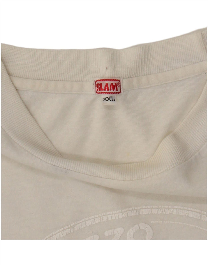 Męski T-shirt z grafiką SLAM Top 2XL Biały