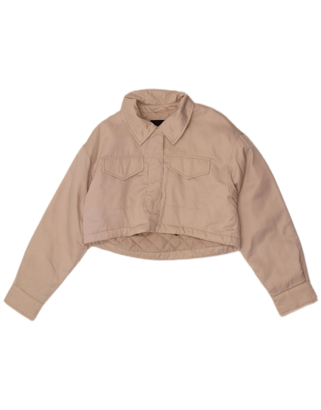 Damska kurtka typu oversize Bolero Zara UK 6 XS w kolorze złamanej bieli, poliester