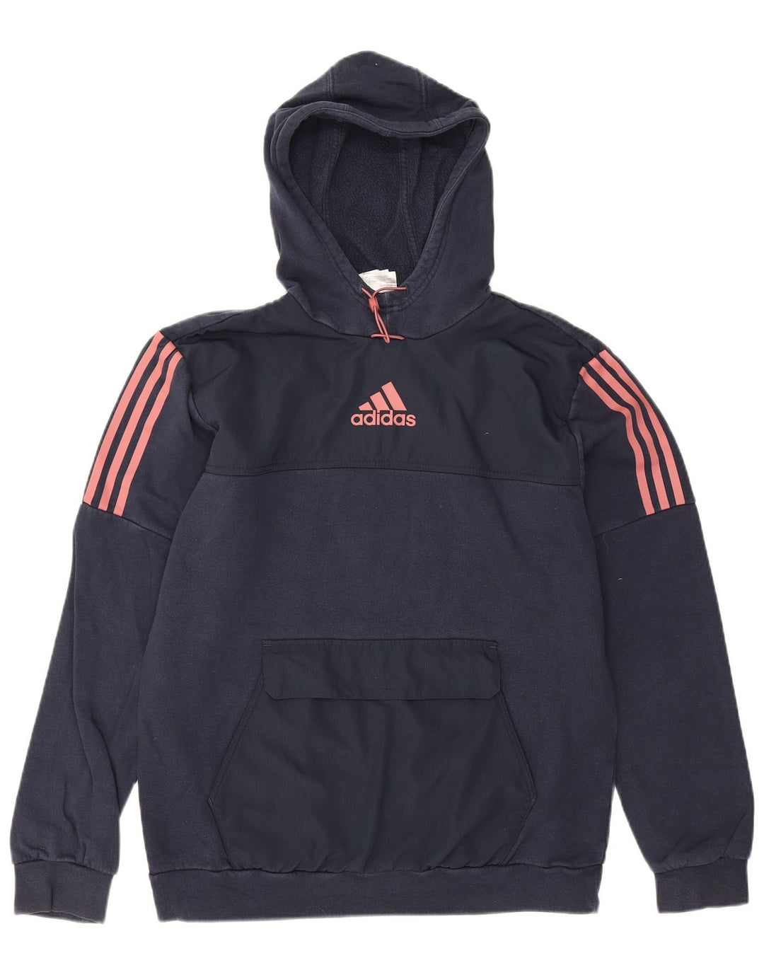 Męska bluza z kapturem Adidas, średnia, granatowa, bawełniana