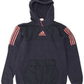 Męska bluza z kapturem Adidas, średnia, granatowa, bawełniana