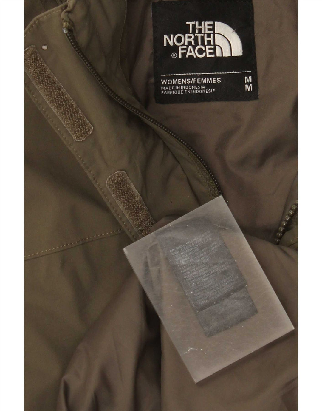Damska kurtka wiatrówka z kapturem The North Face UK 14, średni khaki