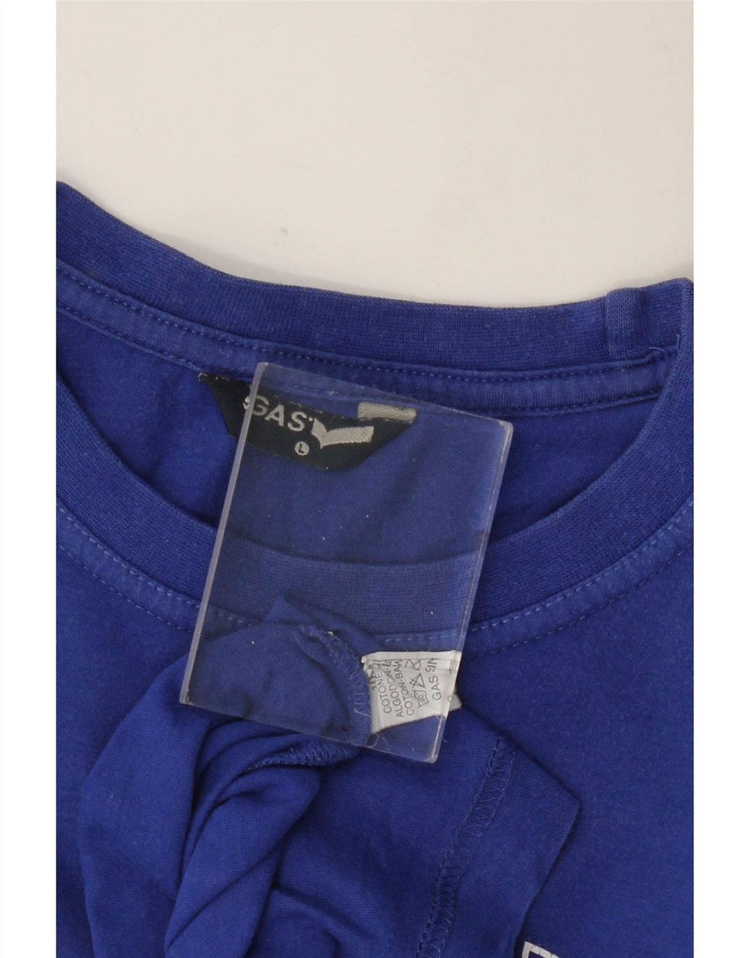 Męski T-shirt z grafiką GAS, duży, niebieski, bawełniany
