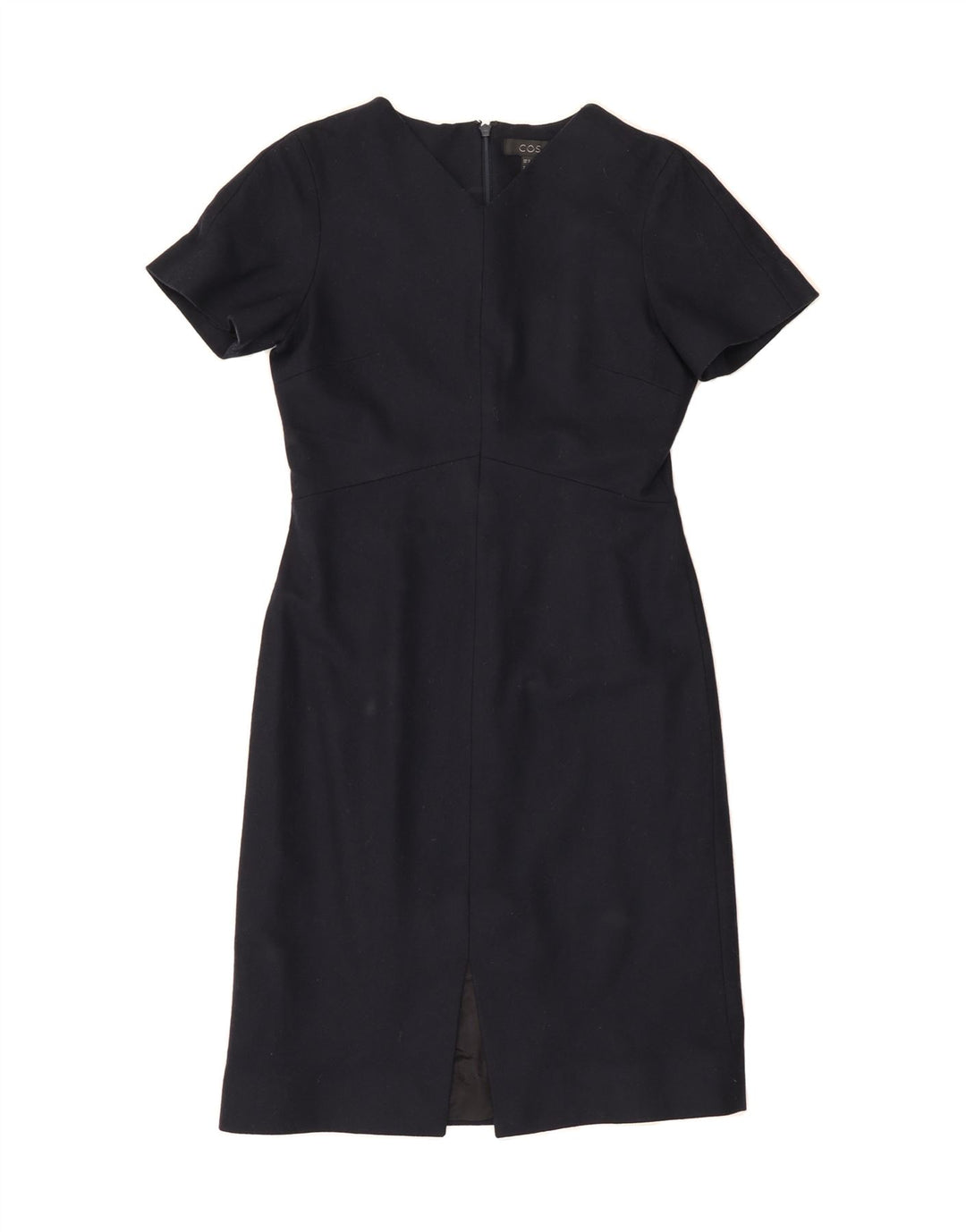 COS Womens Sheath Dress EU 36 Small Navy Blue Wool Vintage Cos and Second-Hand Cos from Messina Hembry 