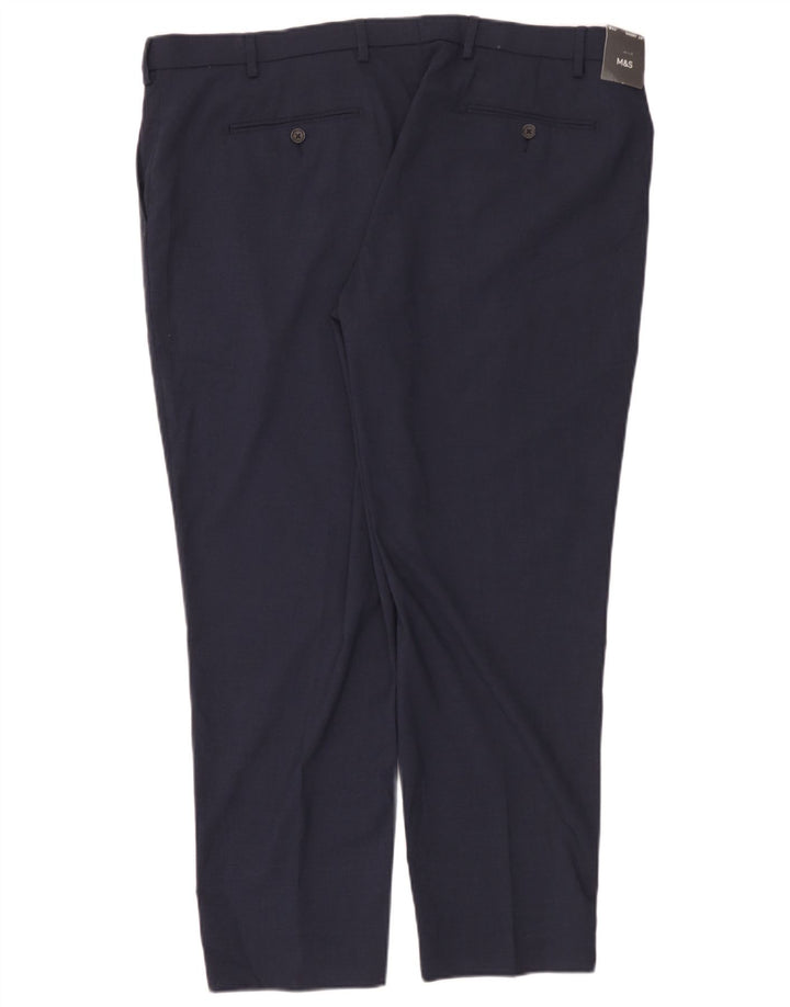 Męskie spodnie Chino Marks & Spencer W42 L29 Granatowy poliester