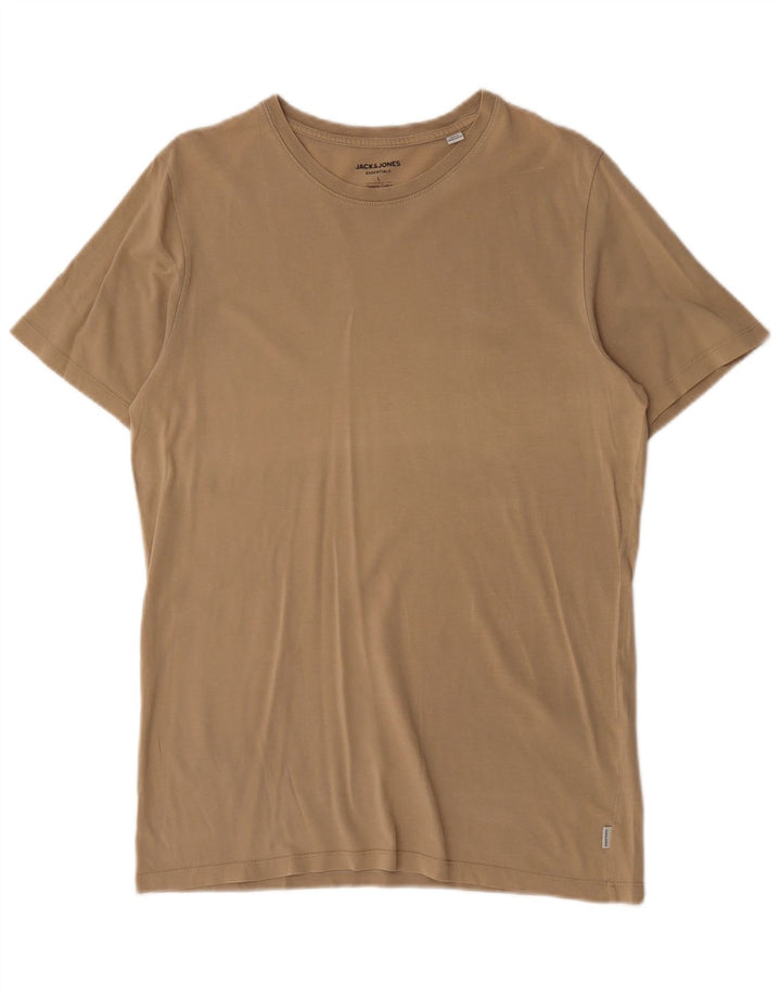 T-shirt męski Jack & Jones, duży, beżowy, bawełniany