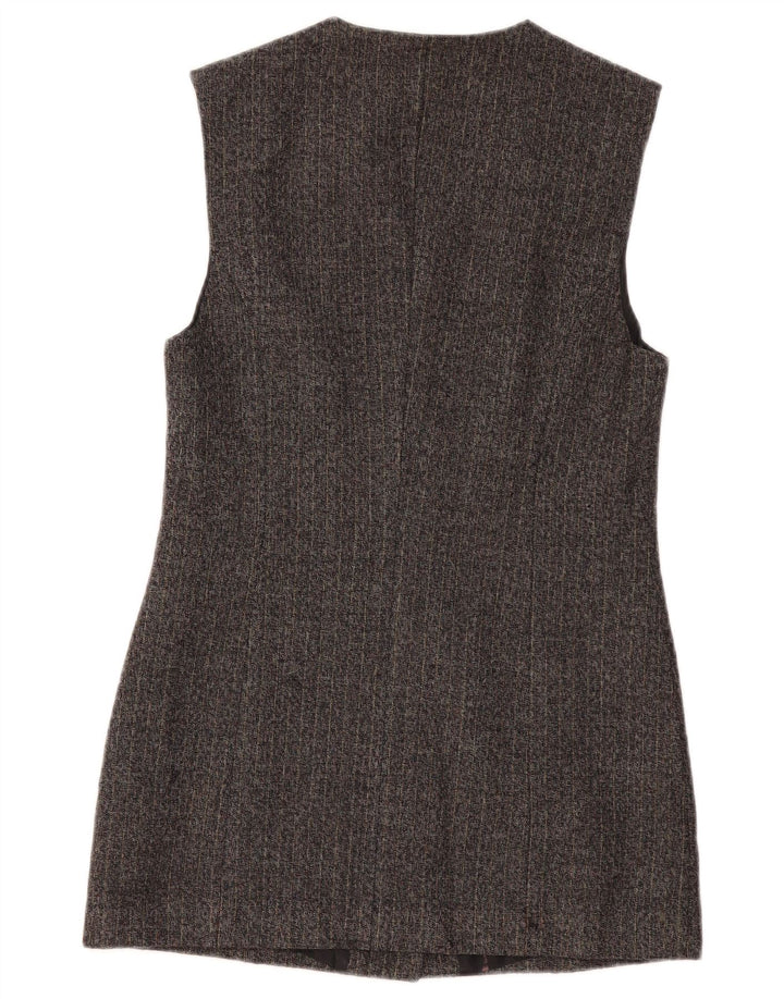 Damska marynarka BENETTON Longline UK 10 w małe szare prążki