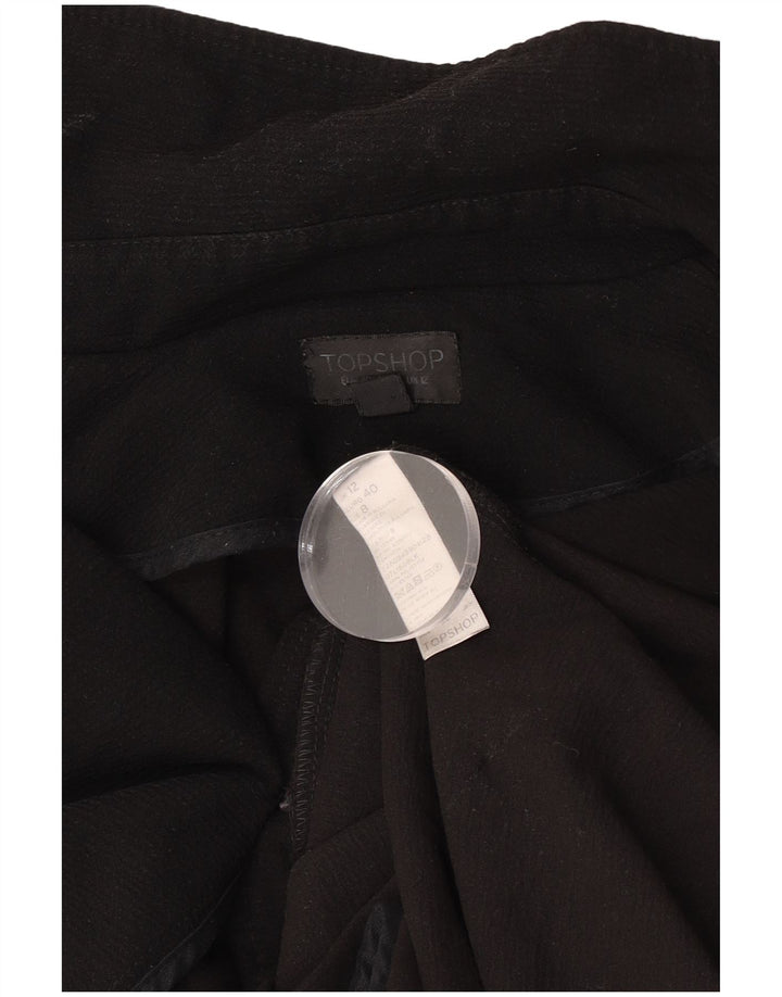 Topshop damski płaszcz oversize UK 12, średni czarny poliester