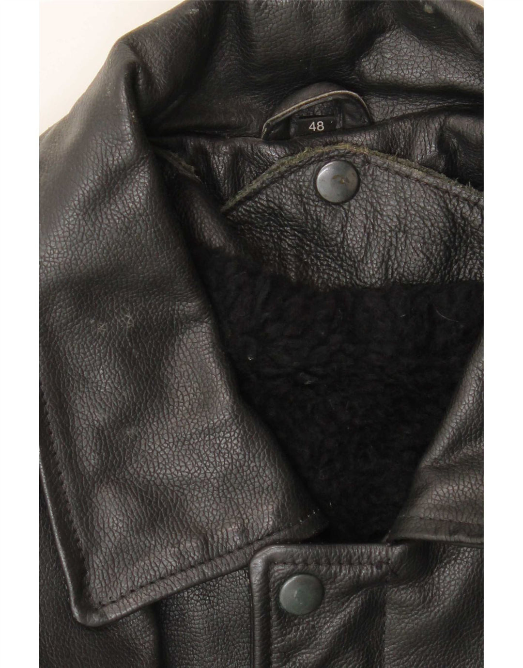 Vintage męska kurtka shearling IT 48 średnia czarna