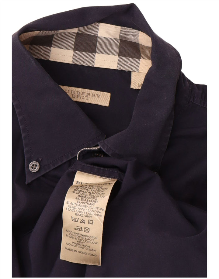 Koszula męska BRIT Burberry, średnia, granatowa, bawełniana