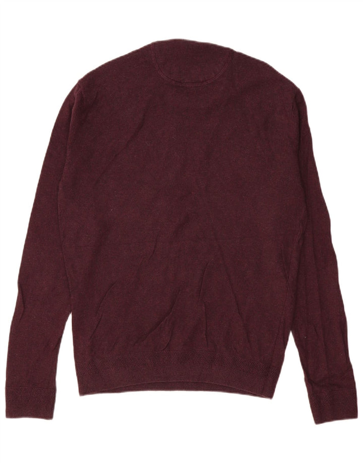 Męski sweter Jack Wills z okrągłym dekoltem, średnia bordowa bawełna