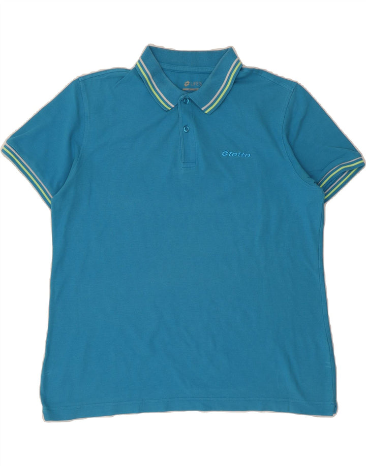 LOTTO Mens Polo Shirt Medium Blue Cotton Vintage Lotto and Second-Hand Lotto from Messina Hembry 