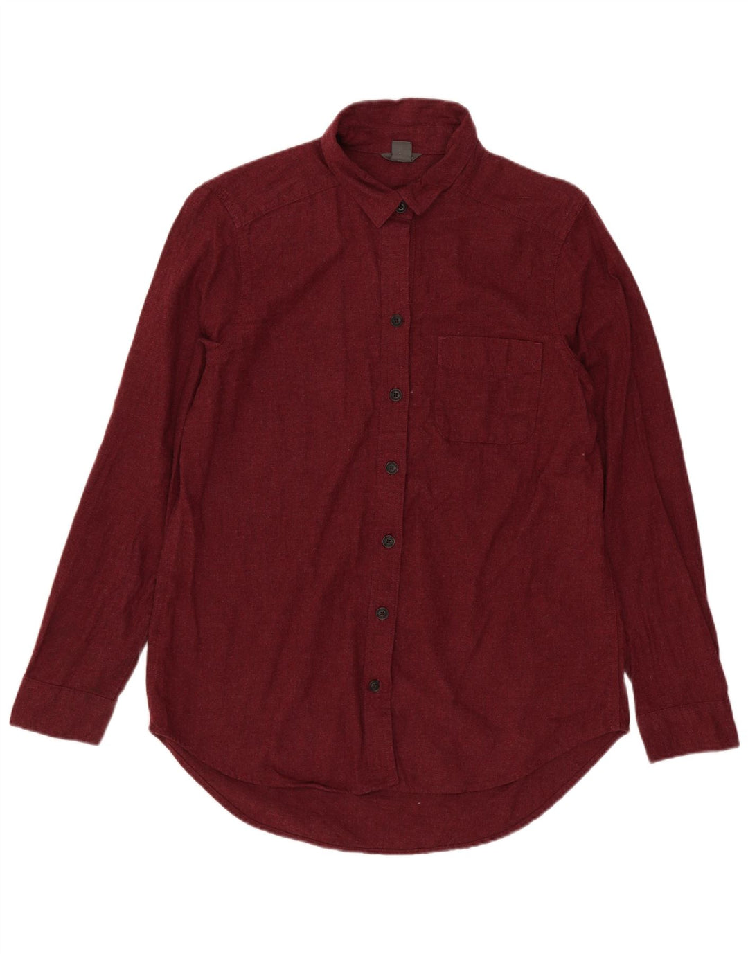 EDDIE BAUER Damska koszula oversize UK 10, mała, bordowa, bawełniana