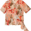 VINTAGE Womens Wrap Shirt Blouse IT 44 Medium Pink Floral Vintage Vintage and Second-Hand Vintage from Messina Hembry 