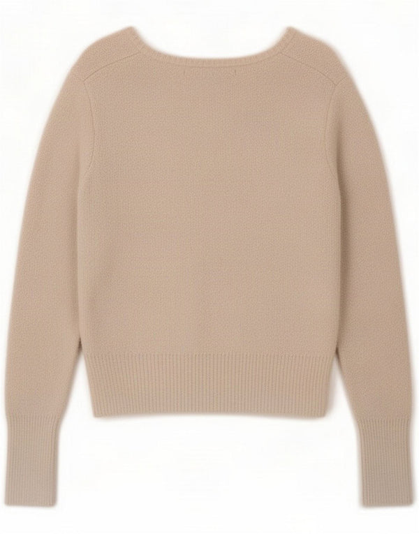 Damski sweter oversize z dekoltem w serek Zara UK 10 Small Off White