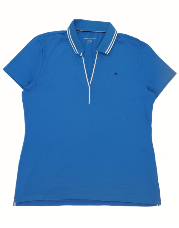 Damska koszulka polo Tommy Hilfiger UK 18 XL, niebieska, bawełniana