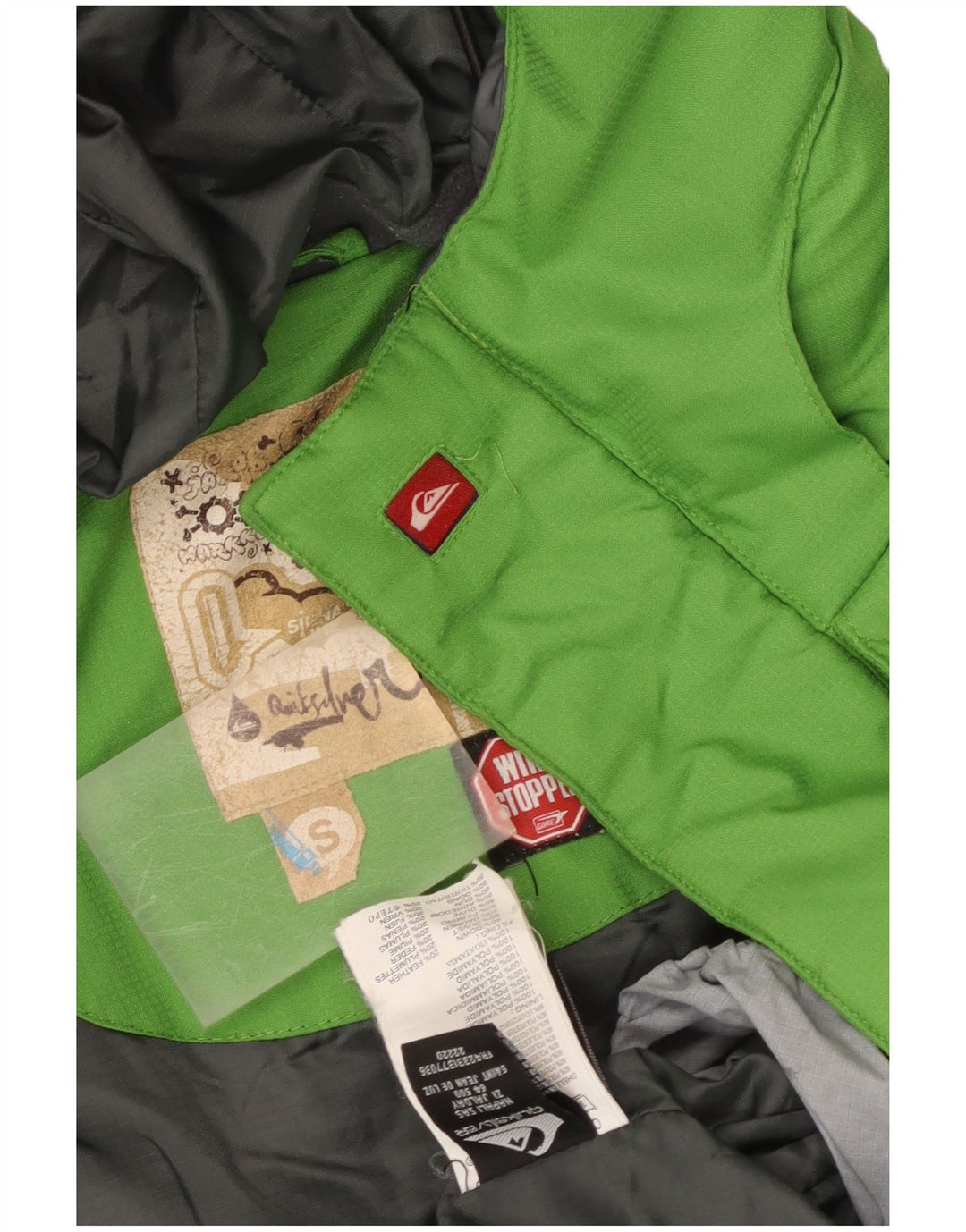 Męska ocieplana kurtka z kapturem Quiksilver UK 36, mała, wielokolorowa