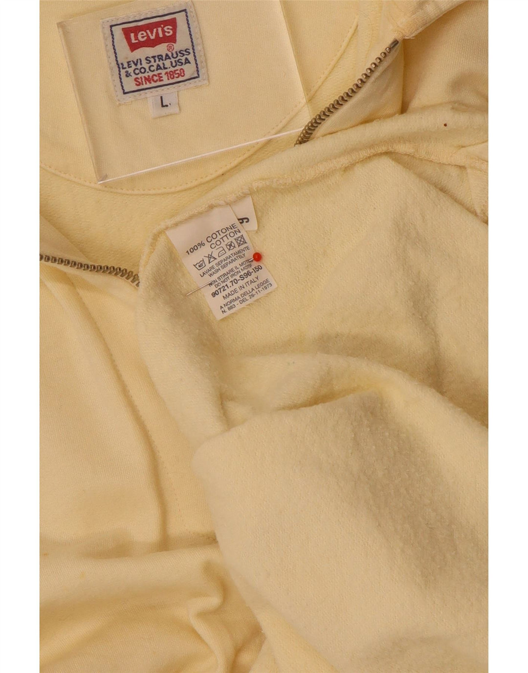 Męska bluza Levi's Polo z dekoltem w serek, duża, beżowa, bawełniana