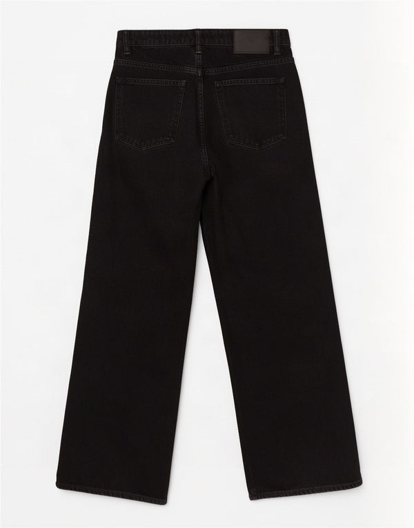 Damskie jeansy z wysokim stanem i szeroką nogawką Zara EU 36 XS W26 L25 Czarna bawełna