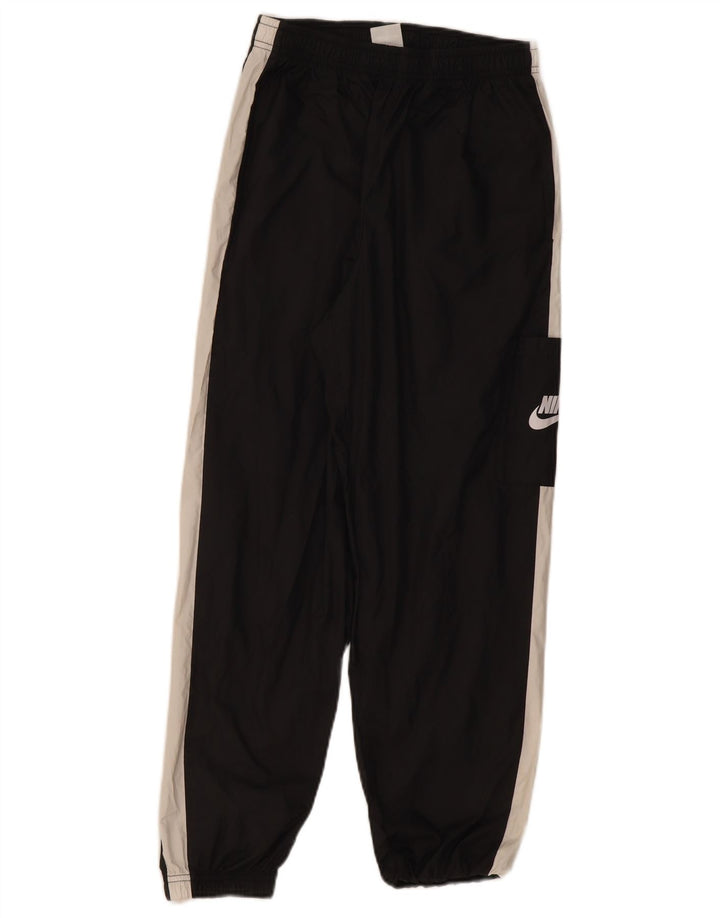 NIKE Mens Tracksuit Trousers Joggers Small  Black Colourblock Polyester