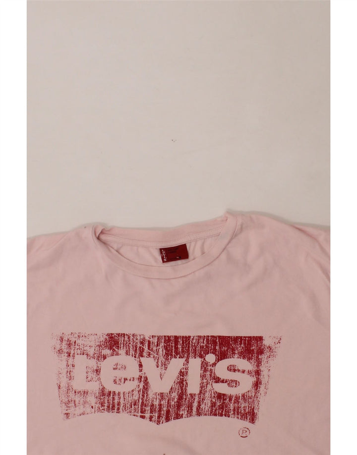 LEVI'S Mens Graphic T-Shirt Top Large Pink Cotton Vintage Levi's and Second-Hand Levi's from Messina Hembry 