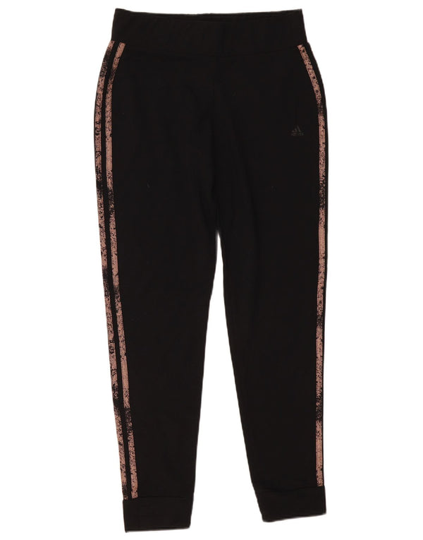 Damskie spodnie dresowe ADIDAS Joggers UK 10, małe, czarne, poliestrowe