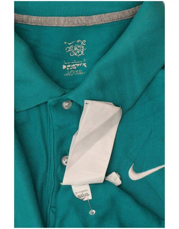 Męska koszulka polo Nike, mała, turkusowa, bawełniana