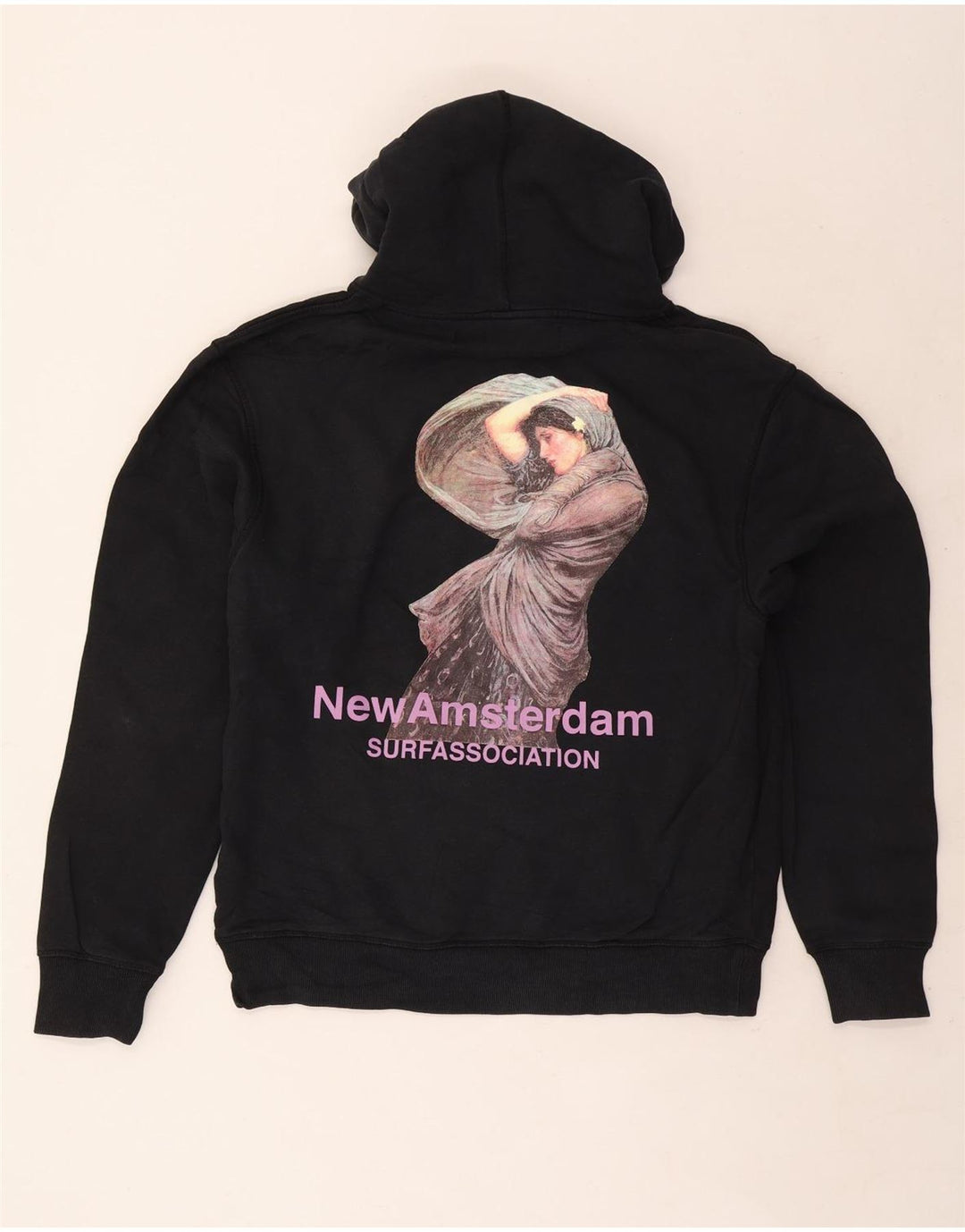 Męski sweter z kapturem w stylu vintage, średnio czarny, bawełniany