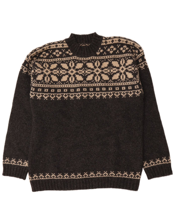 Męski sweter z golfem Cottonfield XL, szary, wełniany Fair Isle