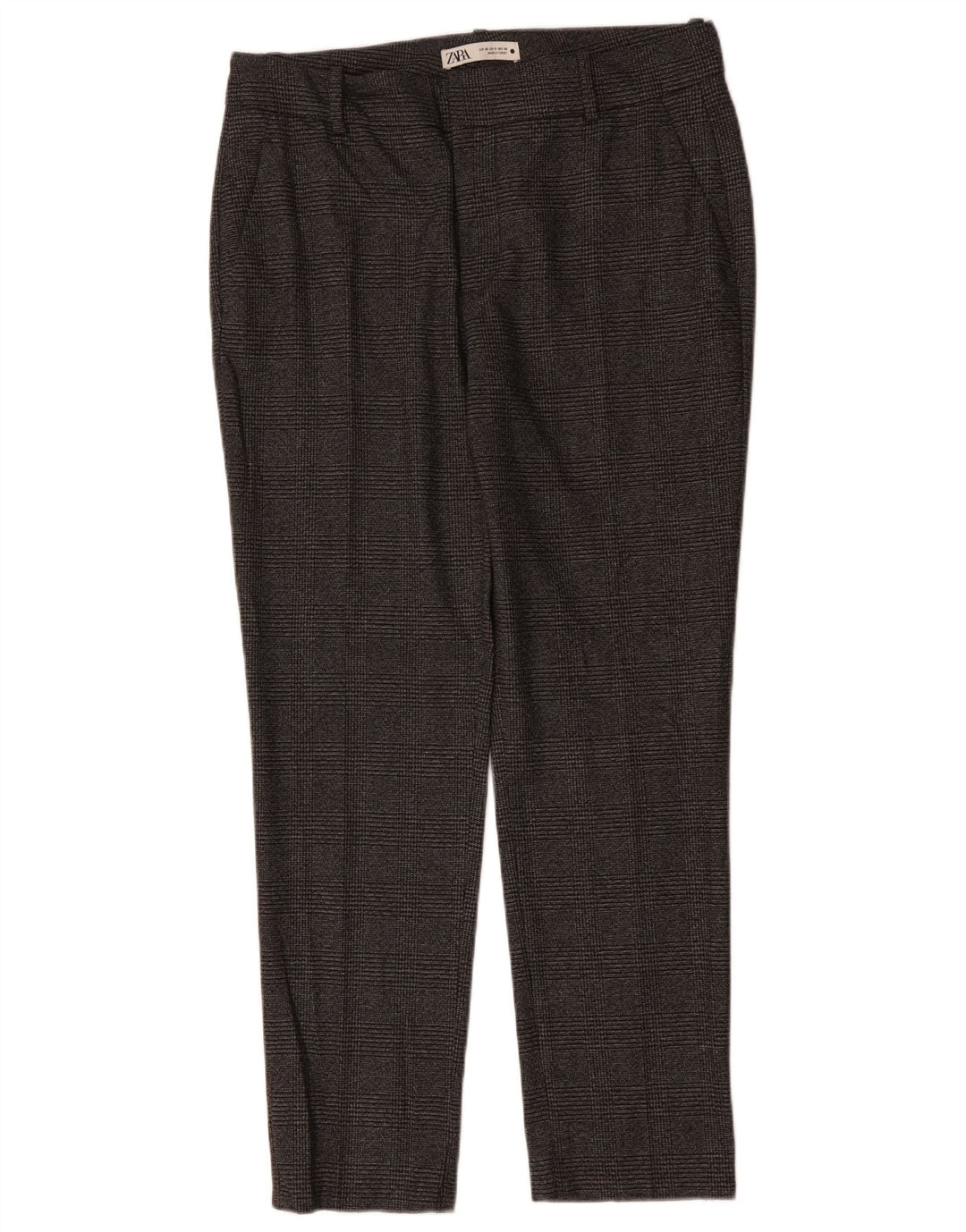 Damskie spodnie garniturowe ZARA EU 40 Medium W30 L29 Szara krata poliester