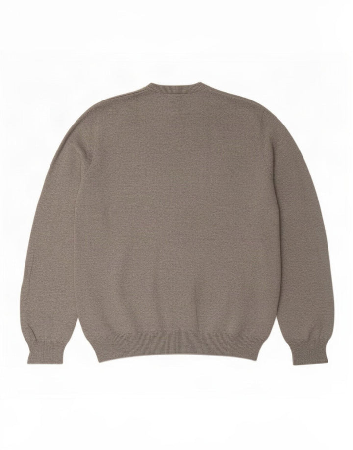 Marks & Spencer Męski sweter z dekoltem w kształcie litery V, duży, szary, bawełniany