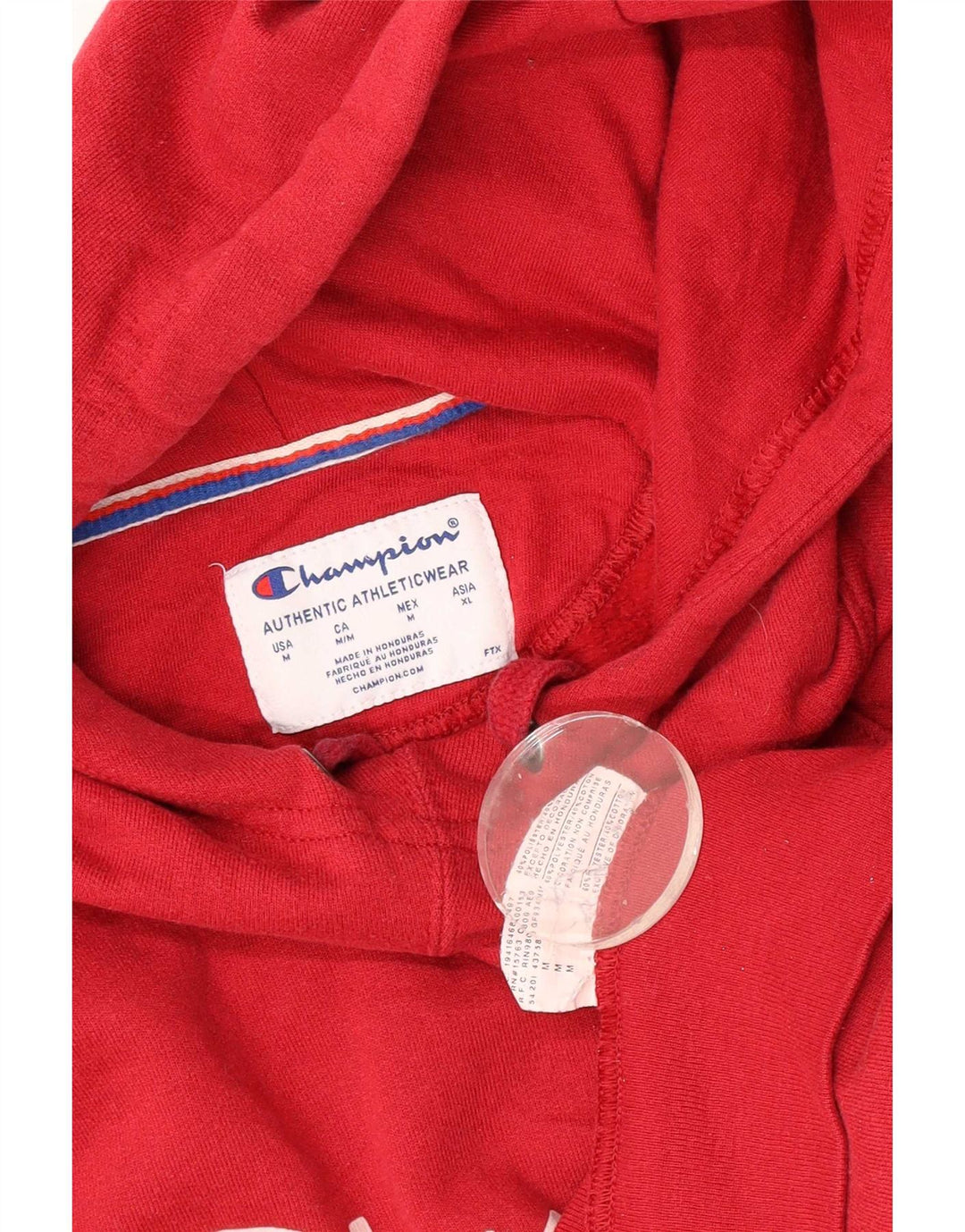 Męski sweter z kapturem Champion z grafiką, średni czerwony, poliester