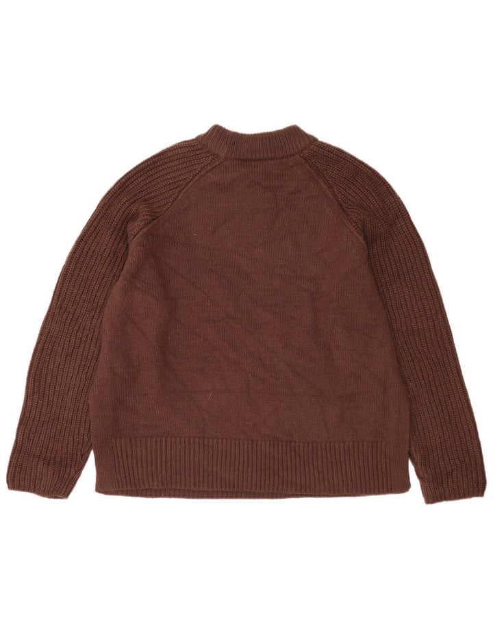 Marks & Spencer Męski sweter z golfem, duży, brązowy akryl