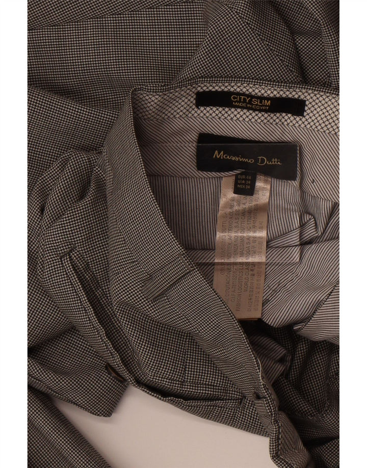 Męskie spodnie codzienne Massimo Dutti EU 44 Large W34 L33 Czarna pepitka