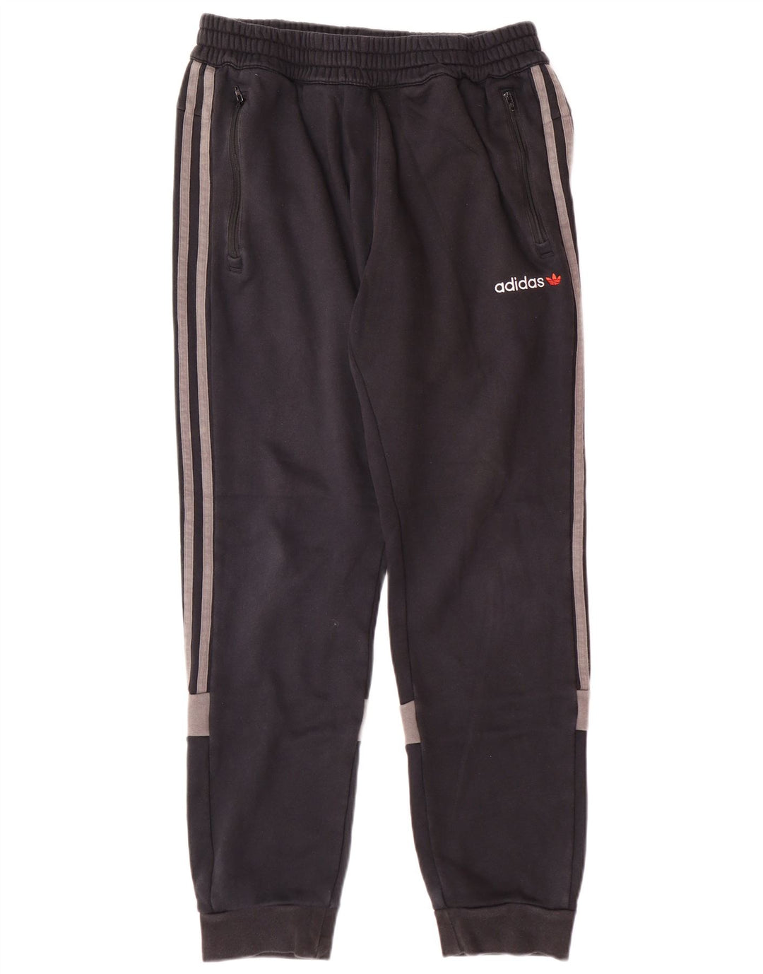 Męskie spodnie dresowe ADIDAS Joggery, bawełna w kolorze średniej czerni
