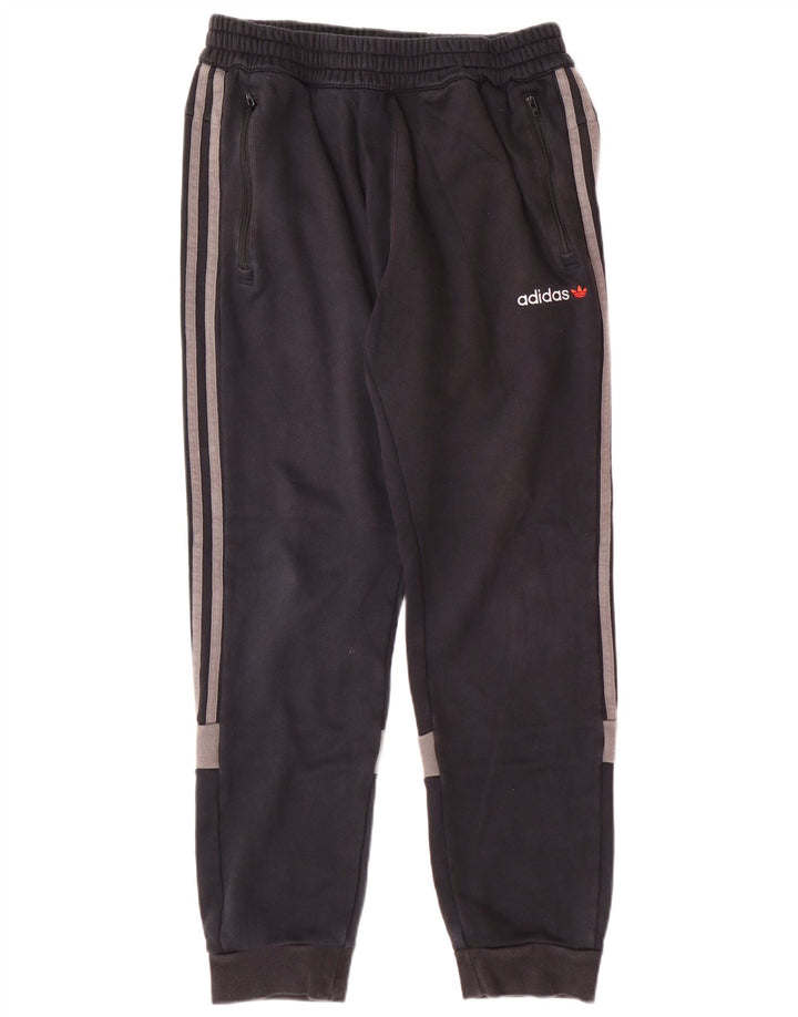 Męskie spodnie dresowe ADIDAS Joggery, bawełna w kolorze średniej czerni