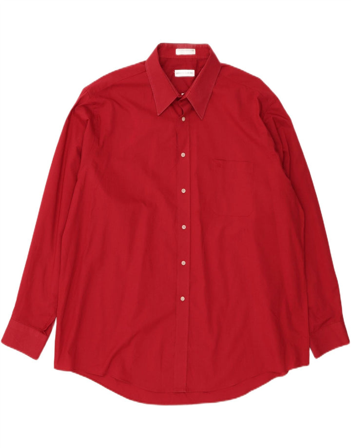 PIERRE CARDIN Mens Shirt Size 18 2XL Red Cotton Vintage Pierre Cardin and Second-Hand Pierre Cardin from Messina Hembry 