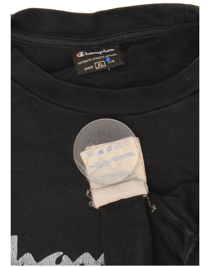 Damska bluza z grafiką Champion XL, czarna, bawełniana