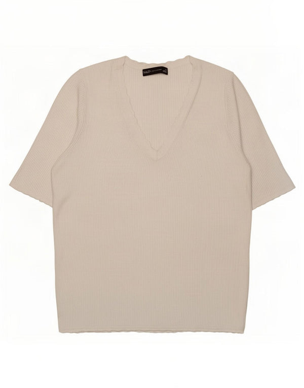 T-shirt damski Marks & Spencer Top UK 14 Large, biała wiskoza